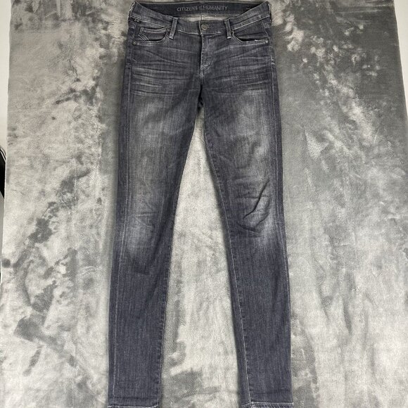 Citizens of Humanity Jeans Avedon Skinny 26 Stretch Gray Dark Wash Mid Denim - Picture 1 of 11